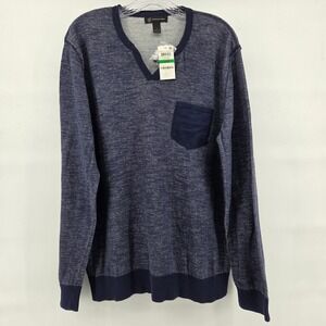INC International Concepts Sweater Large Blue New Heathered Knit‎
